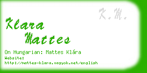 klara mattes business card